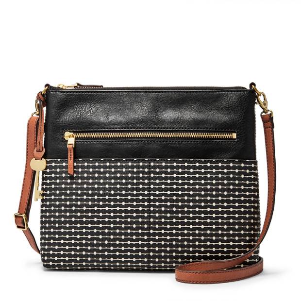 Fossil Fiona Large Crossbody Black Stripe ZB7271080