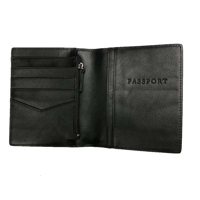 Fossil Passport Case Leather RFID Wallet Black MLG0358001