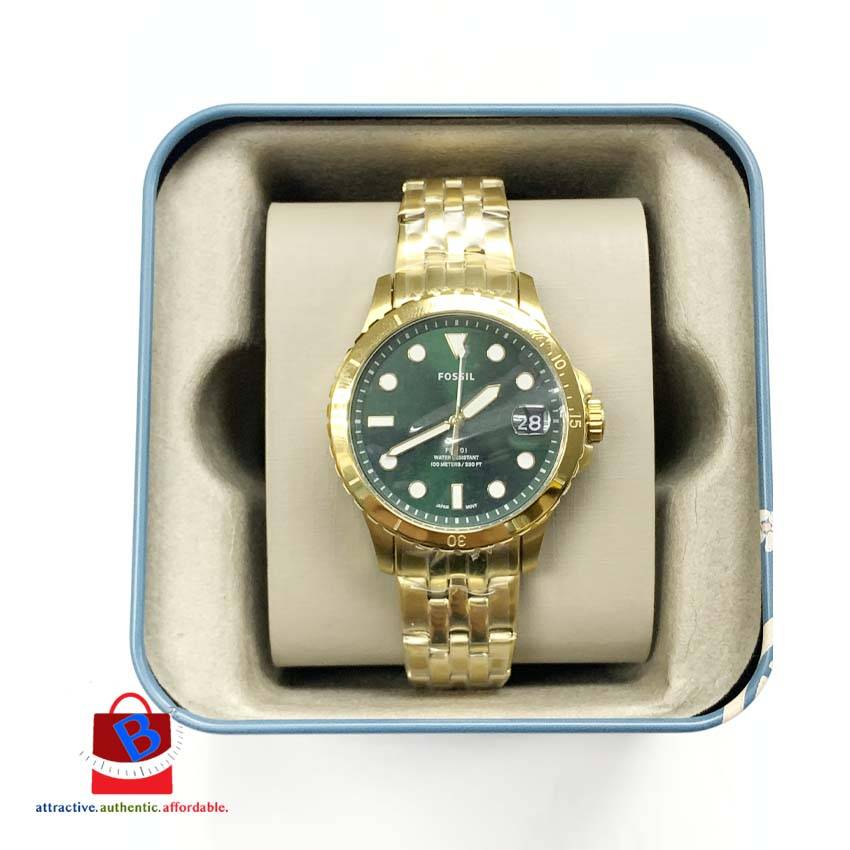 Fossil Women's ES4746 FB-01 Three-Hand Date Gold-Tone Stainless Steel Watch