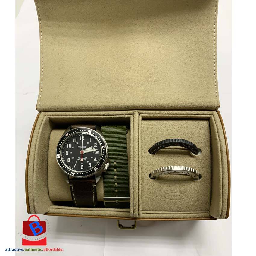 Fossil LE1062 Defender Archival Series ThreeHand Date Brown Leather Watch