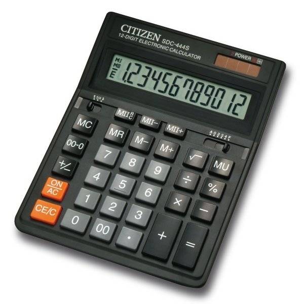 Citizen SDC444S 12 Digit Dual Power Calculator