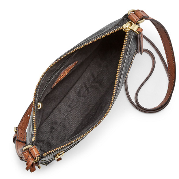 fossil fiona crossbody black