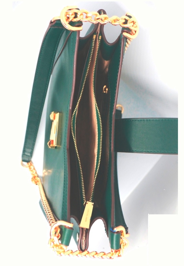 Michael Kors Whitney Small Leather Shoulder Bag Green 30H8GWHE0L305