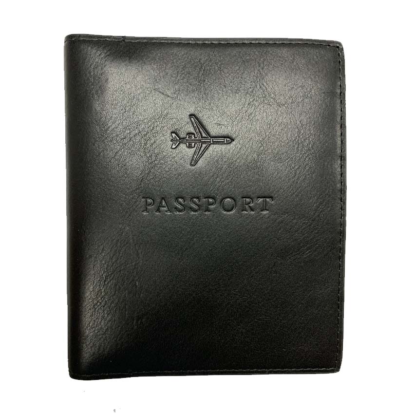 Fossil Passport Case Leather RFID Wallet Black MLG0358001