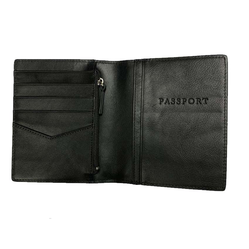 Fossil Passport Case Leather RFID Wallet Black MLG0358001